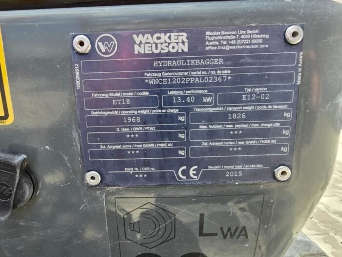 Mini-pelle Neuson ET18 – 2015 - 1,8T – Image 8